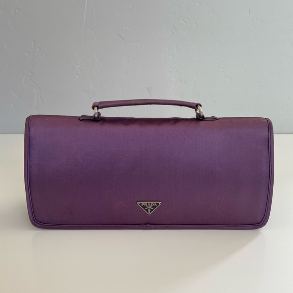Auth Rare PRADA Satin Clutch - Picture 5 of 14